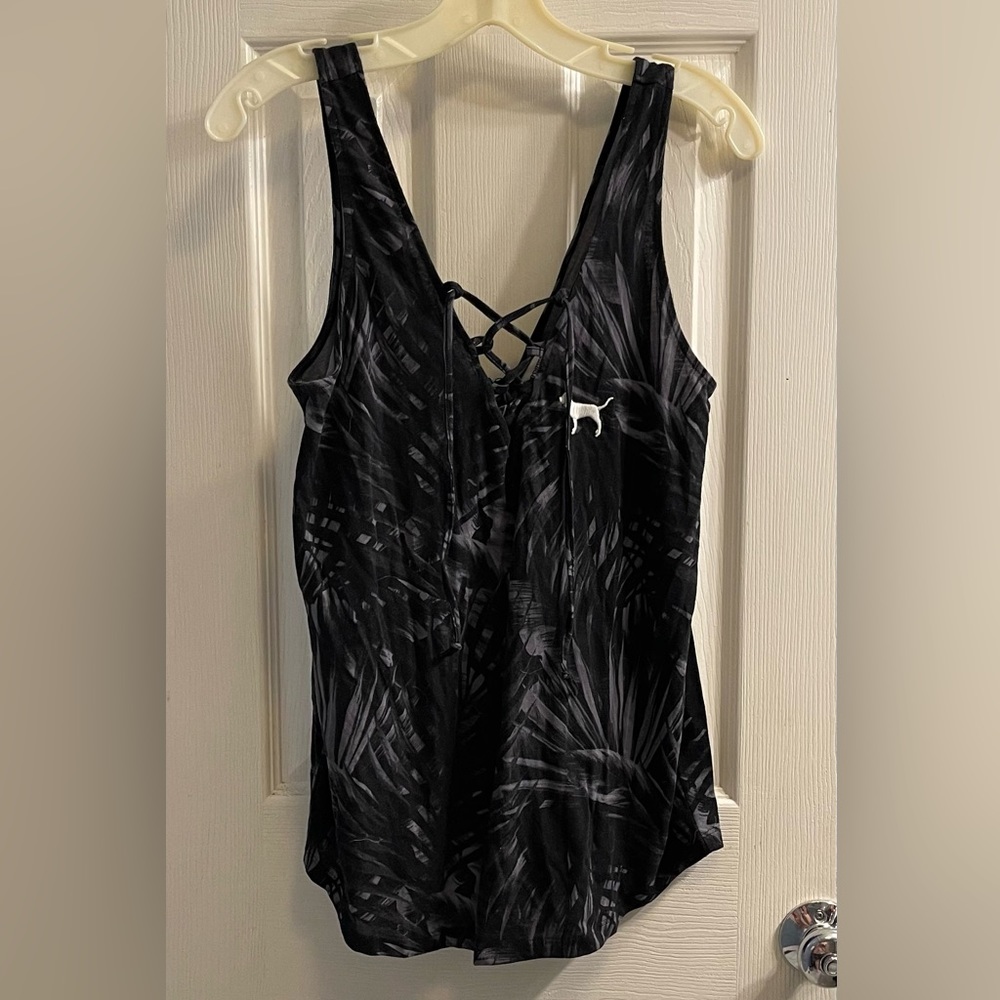 VS PINK EUC Lace Up Tank Top